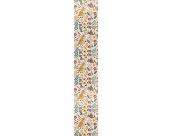 Retro Woodland Animal Pattern Wrapping Paper | Neutral Forest Gift Wrap
