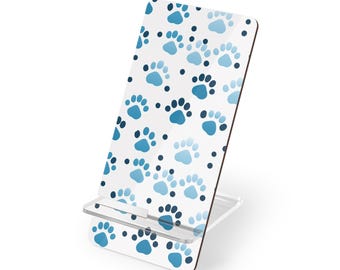 Pfotenabdruck Smartphone Ständer | Hundeliebhaber Accessoire, niedliches Schreibtischdekor, Geschenk für Tierbesitzer, Handyhalter, Telefonständer