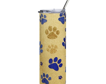 Tazza con impronta di zampa, regalo per amanti degli animali, tazza termica personalizzata, tazza per proprietari di cani, regalo di compleanno/Natale, tazza da viaggio personalizzata