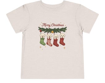 Christmas Dog Toddler Tee - Holiday Xmas Pet Lover T-shirt for Kids, Animals, Pets
