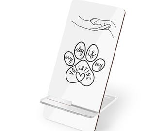 Suporte para celular com estampa de pata de cachorro | Suporte para celular "Meu Namorado é Meu Cachorro"