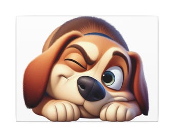 Adorable Dog Canvas Wall Art, Cute Dog Print, Pet Lover Gift, Playful Home Decor, Animal Themed Wall Art, Gift for Dog Owners