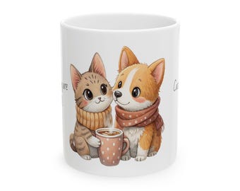 Dog Mom Cat Mom Ceramic Mug | Dog Lover Pet Lover Coffee Cup