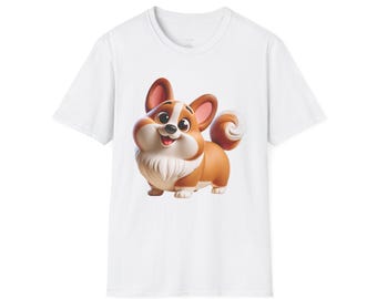 Cute Cartoon Corgi T-Shirt | Happy Dog Illustration
