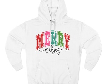 Sudadera acogedora con capucha navideña / Sudadera navideña Merry Vibes, ropa festiva, idea de regalo, ropa de invierno, ropa de temporada
