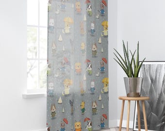 Dog Mom Puppy Love Window Curtain | Dog Lover Kids Room Christmas Decor