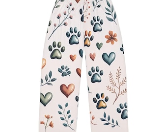 Dog Lover Paw Print Pajama Pants | All-Over Print