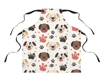 Cute Dog-Themed Apron, Funny Cooking Gift for Dog Lovers, Pet-Themed Kitchen Accessory, Ideal for BBQs and Baking, Animal Lover Apron