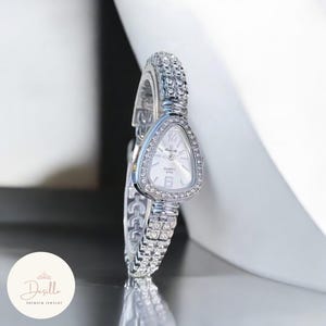 Crystal Women&#39;s Watch: Gold & Silver Elegant Jewelry Timepiece