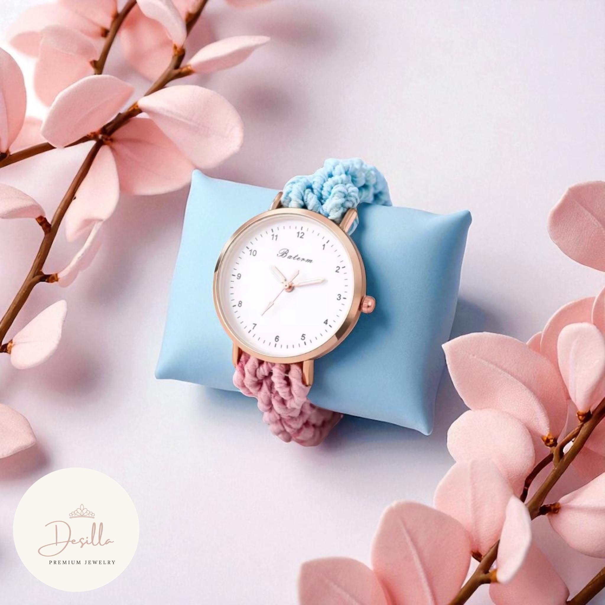 Handmade Luxury Elastic Watch – 6 Color Options | Unique Adjustable Women’s Timepiece | Rare Gift for Her | Limited Edition