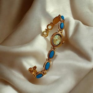 French-Inspired Vintage Blue Women’s Watch Elegant Unique Luxury Timepiece Limited Edition Gift for Her Perfect for Birthday gift watch