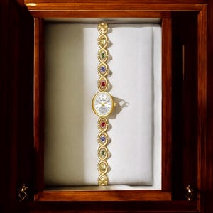 Vintage Colorful Natural Stone Elliptical Watch – Luxurious Gold & Silver Women’s Timepiece | Timeless Retro Gift | Limited Stock Birthdays