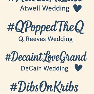 Custom Wedding Hashtags | Personalized Hashtag Ideas for Your Big Day | Unique Wedding Hashtag Generator | Wedding Planning Gift