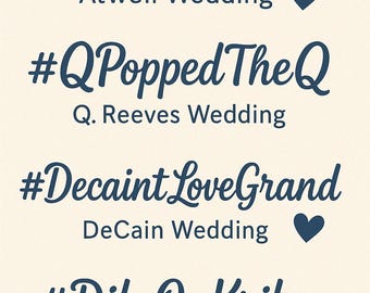 Personalized Wedding Hashtag Ideas | Custom Social Media Tag