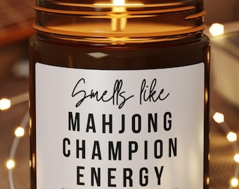 Funny Mahjong Soy Wax Candle, Family Night Chinese Tile Based Games Gag Gift For Grandparents Classic Traditional Chinese Style Game Present
