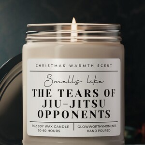 Funny Jiu Jitsu Gift BJJ Coach Soy Wax Candle, Gi Kids Training Instructor, Martial Arts Self Defense, Brazilian Jujitsu Candle Gift