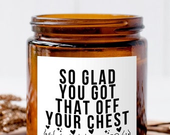 Mastectomy Soy Wax Candle, Funny Breast Cancer Survivor Gift for Friends Battling Cancer, Thoughtful BRCA Fighter, Post-Surgery Support