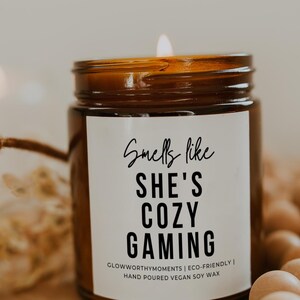 Cozy Gamer Girl Soy Wax Candle, Cute Aesthetic Gaming Setup Desk Decor, Calming Soothing Gameplay, Relaxing Video Games Gag Gift 2026