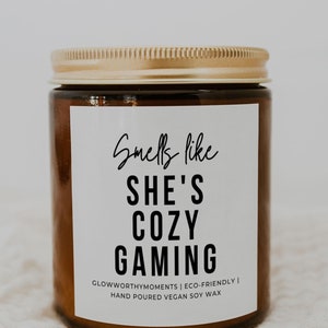 Cozy Gamer Girl Soy Wax Candle, Cute Aesthetic Gaming Setup Desk Decor, Calming Soothing Gameplay, Relaxing Video Games Gag Gift 2026