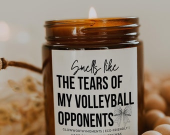 Funny Volleyball Team Soy Wax Candle, Womens Sports Dad Coach Gift For High School Senior Volleyball Girls Spirit Season Bulk Team Player