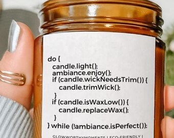 Funny Java Language Candle, C++ Valid Program, Computer Science Software Developer Gift, Coder Developer Engineer Programmer, Medical Coding