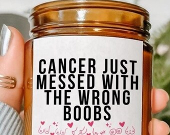 Mastectomy Soy Wax Candle, Funny Breast Cancer Survivor Gift for Friends Battling Cancer, Thoughtful BRCA Fighter, Post-Surgery Support