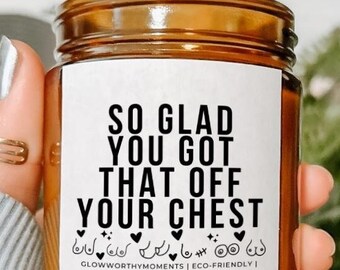 Mastectomy Soy Wax Candle, Funny Breast Cancer Survivor Gift for Friends Battling Cancer, Thoughtful BRCA Fighter, Post-Surgery Support