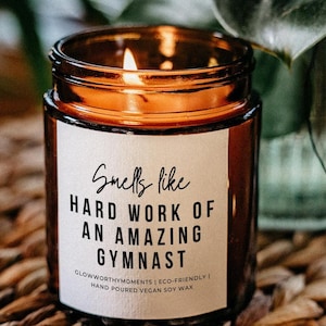 Funny Gymnastics Mom Soy Wax Candle Gym Trainer Teacher Gift Idea For Daughter Gymnast Girls Tumbling Team Present Handstand Pep Dance Squad