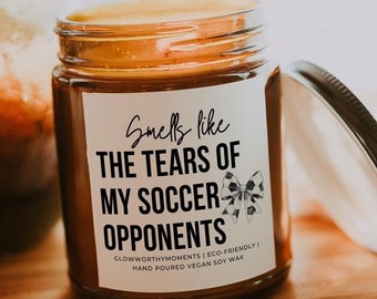 Funny Soccer Team Soy Wax Candle, Womens Sports Dad Coach Gift For High School Senior Girls Soccer Player Spirit Season Bulk Team