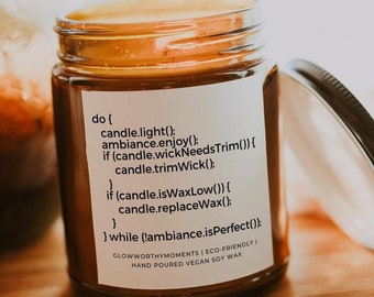 Funny Java Language Candle, C++ Valid Program, Computer Science Software Developer Gift, Coder Developer Engineer Programmer, Medical Coding