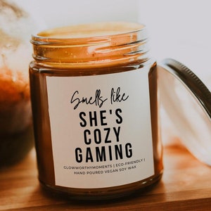 Cozy Gamer Girl Soy Wax Candle, Cute Aesthetic Gaming Setup Desk Decor, Calming Soothing Gameplay, Relaxing Video Games Gag Gift 2026