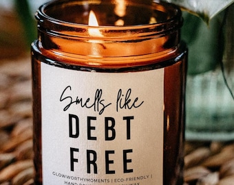 Funny Credit Card Debt Free Soy Wax Candle, Paid Off Mortgage Loan Humor Gag Gift For Home Owner, Financial Analyst Consultant Medical Bills