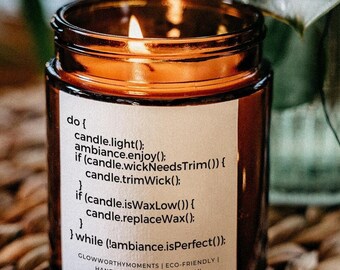 Funny Java Language Candle, C++ Valid Program, Computer Science Software Developer Gift, Coder Developer Engineer Programmer, Medical Coding