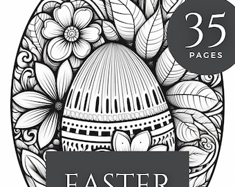 Easter Coloring Book Templates, Mini Fun Pages for Kids, Grayscale Bunny Activity, Instant Download