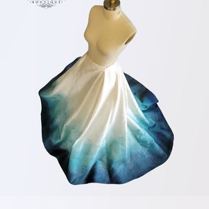 Ombre Peacock wedding skirt | painted wedding skirt | airbrushed wedding skirt | alternative wedding dress