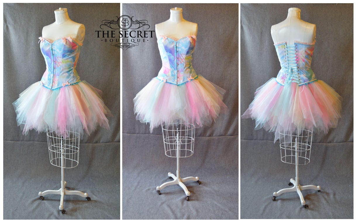 Pastel goth prom dress unique short tulle corset prom dress Etsy