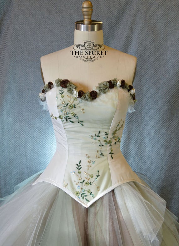 Woodland Fairy Wedding Dress Custom Wedding Dress Ivory And Etsy