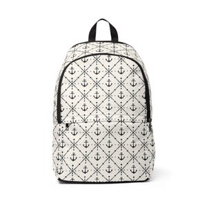Sac à dos unisexe en tissu Anchors Away - style nautique, thème de croisière, compagnon de voyage, cartable, indispensables pour la plage, cadeau pour les marins