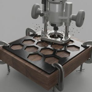 Honeycomb Hexagon Router Inlay Template – Beehive Woodworking Jig, Charcuterie Board Pattern, Repeatable  Wood Router Template