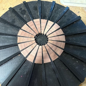 Segmented Wood Bowl Turning Wedgie Jig Base Plate, Open Segment Wedge Woodworking Template Tool image 2
