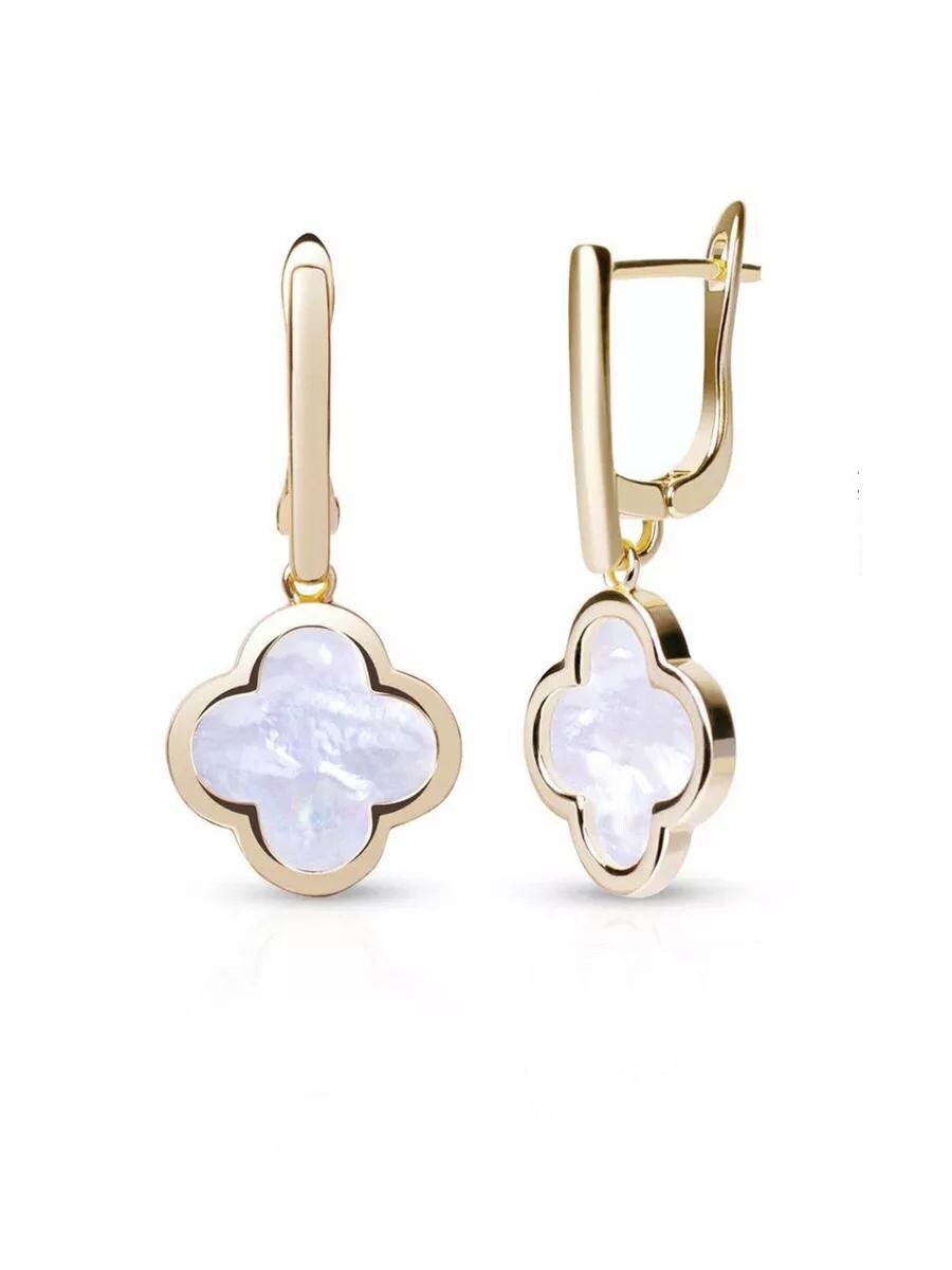 Orecchini Pendenti Quadrifoglio In Argento 925 Con Zirconia Cubica 5A - KEETEEN - 4