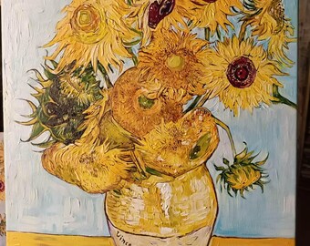 ゴッホの絵画「ひまわり」の複製（キャンバスに油彩） - Etsy 日本