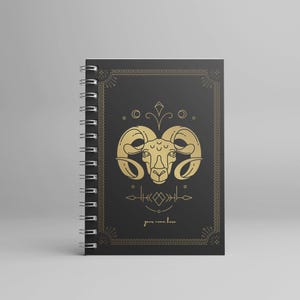 Personalized Aries Astrology Journal - Aries Zodiac, Astrological Journal, Gift for Her, Stationery, Hand Lettered Design, Office Supplies