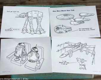 Cartoline cartoony di Star Wars (set di 4)