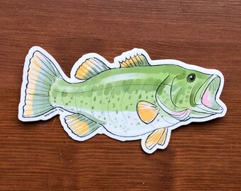 Largemouth Bass fish stickers (set of 3)