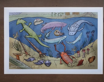 Prehistoric Sea Print (13 x 19)