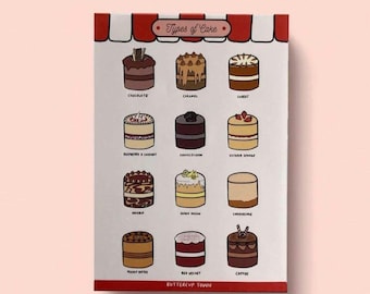 Cake Sticker Sheet A5, Bakery Journal Stickers