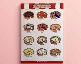 Pie Sticker Sheet A5, Bakery Journal Stickers
