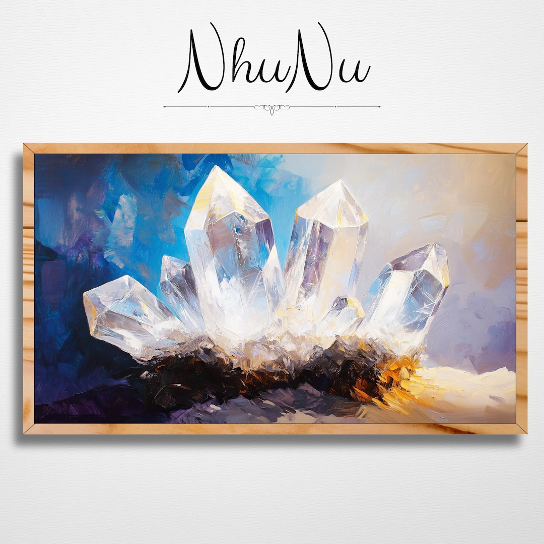 Clear Quartz Crystal TV Art - Van Gogh Style Digital Oil Painting