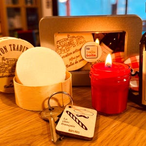Coffret cadeau original la belle boîte. :  la française. / Idée cadeau pour anniversaire, fête, Noël / Produit artisanal fabriqué en France